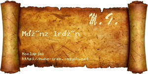 Münz Irén névjegykártya